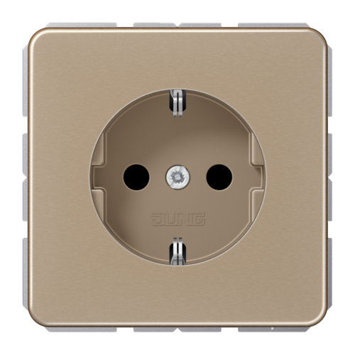 Розетка JUNG CD 500, скрытый монтаж, с заземлением, золотая бронза