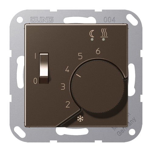 Термостат для теплого пола JUNG А-СЕРИЯ, с датчиком, мокка