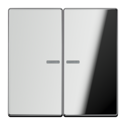 Клавиша двойная с линзами JUNG LS METAL, хром