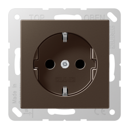 Розетка JUNG A 500, скрытый монтаж, с заземлением, мокко
