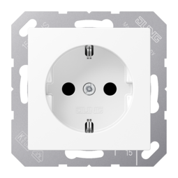 Розетка A500 JUNG А-СЕРИЯ с заземлением, белый матовый